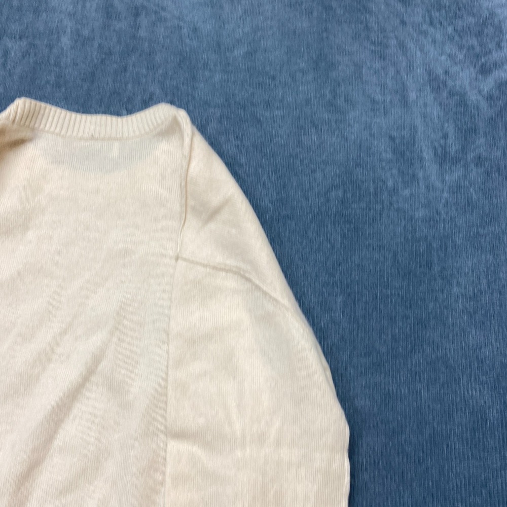 Tomorrowland Tricot Cashmere Sweater Men XS Knitted Off White Crew Neck Pullover - Picture 12 of 13